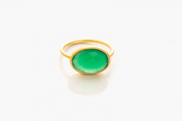 Neptuno ring Green onyx