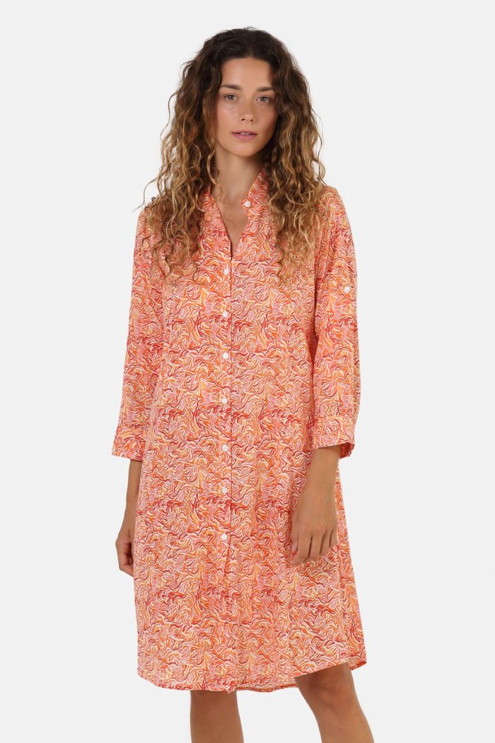 Multi orange shirt dress