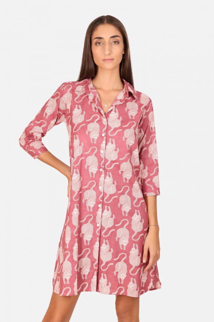 Tiger malva shirt dress