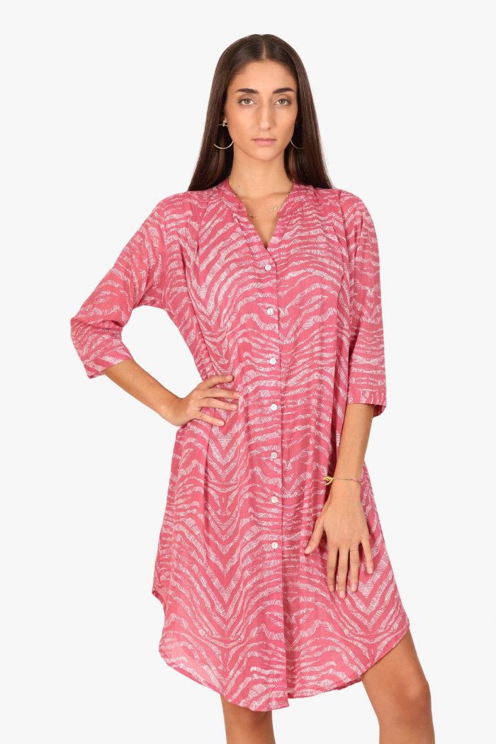 Zebra malva shirt dress