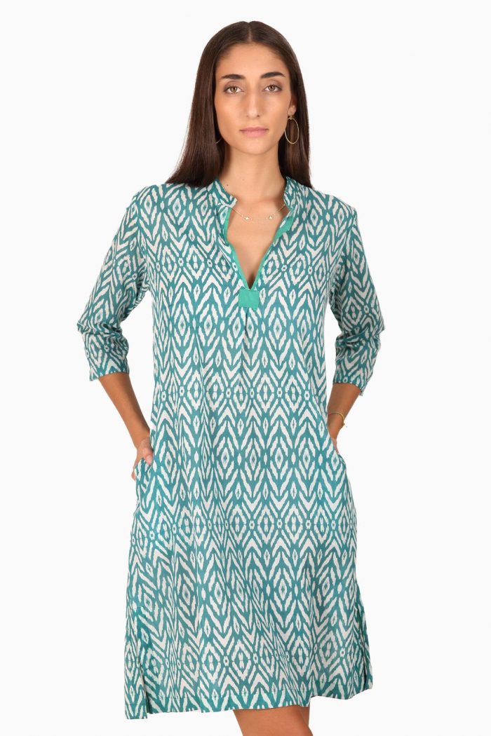 KURTA02 ikat turquesa