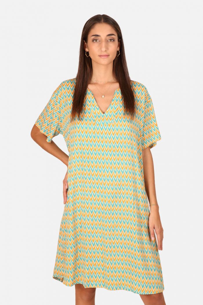 KURTA09 zigzag turquesa