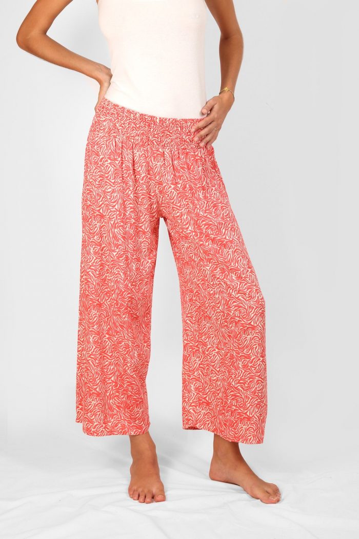 Coral zebra trouser