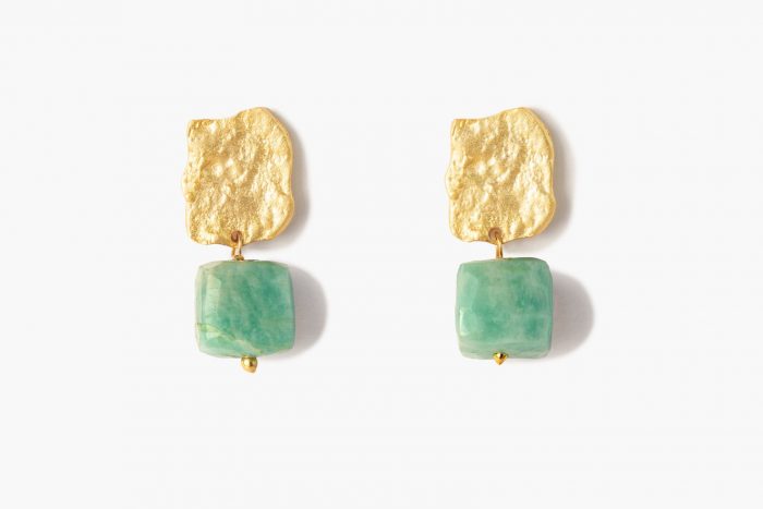 Gong earring Amazonite