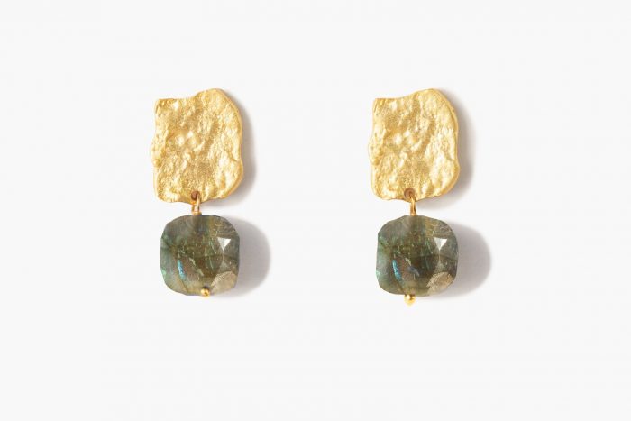 Gong earring Labradorite