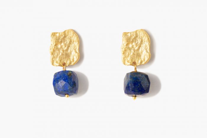 Gong earring Lapis latzuli