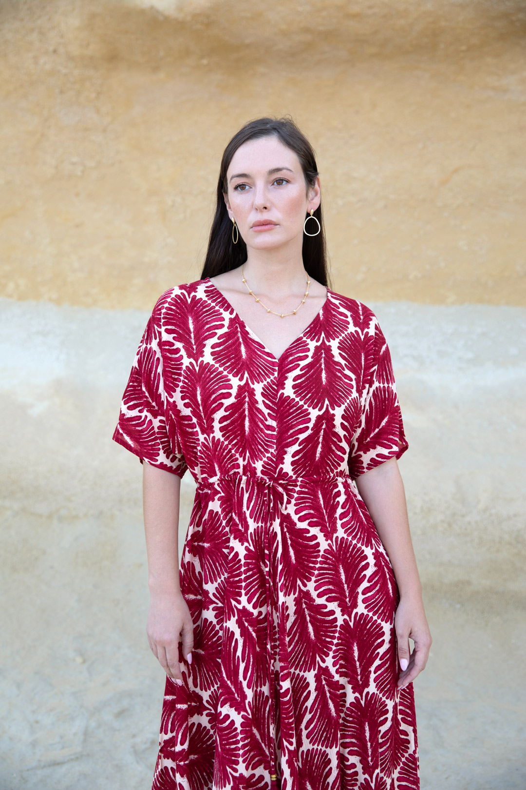 Vestido palm rojo