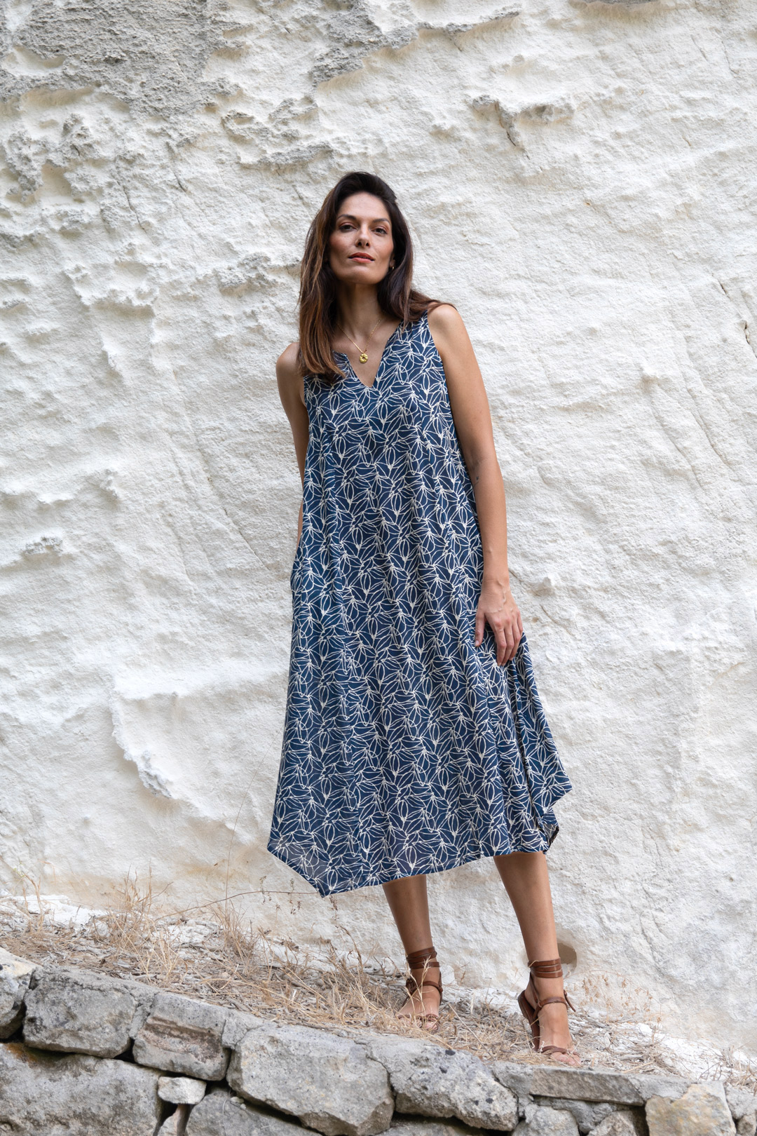 Vestido ficus navy