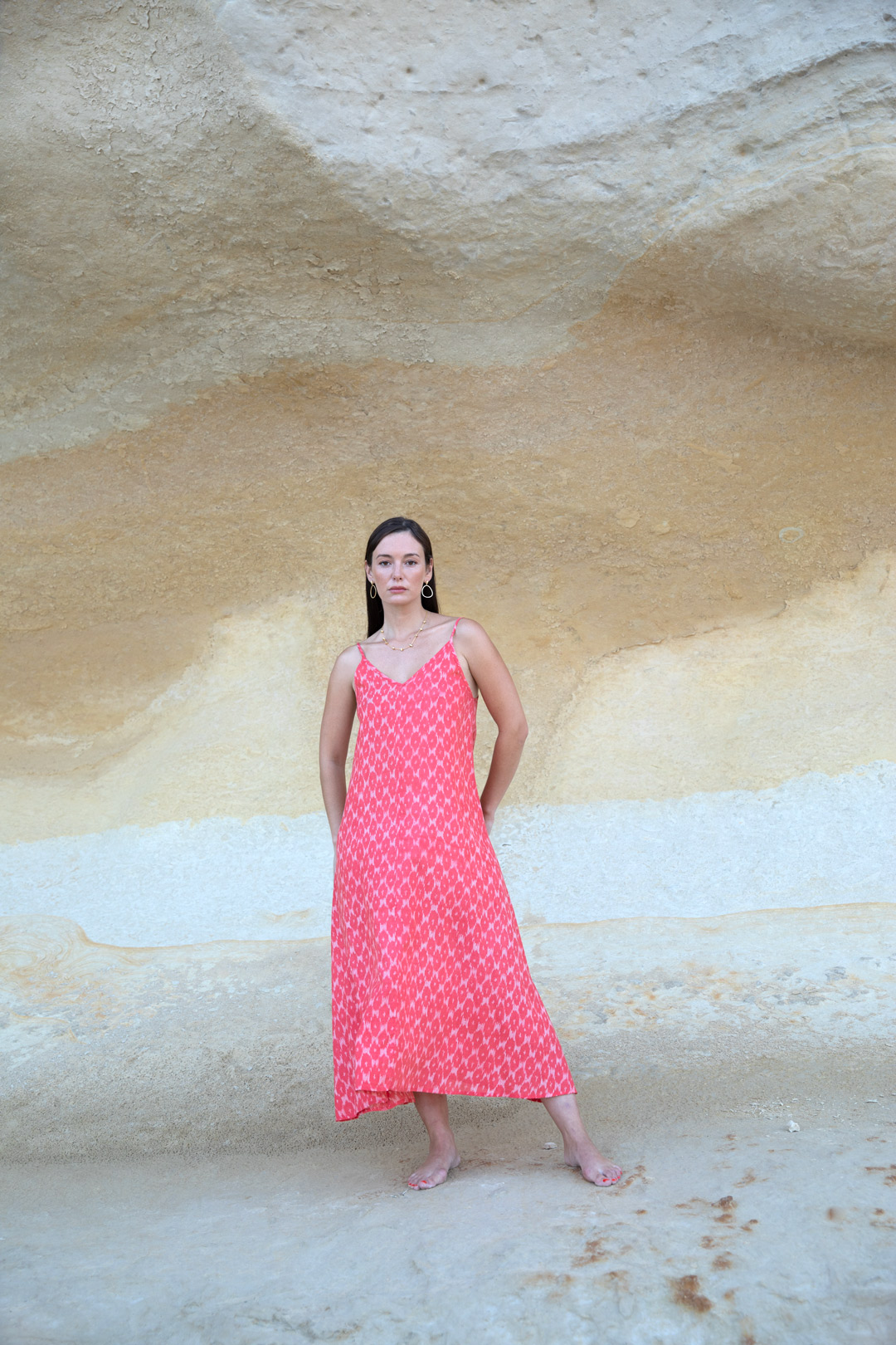 Vestido espalda pico sun coral
