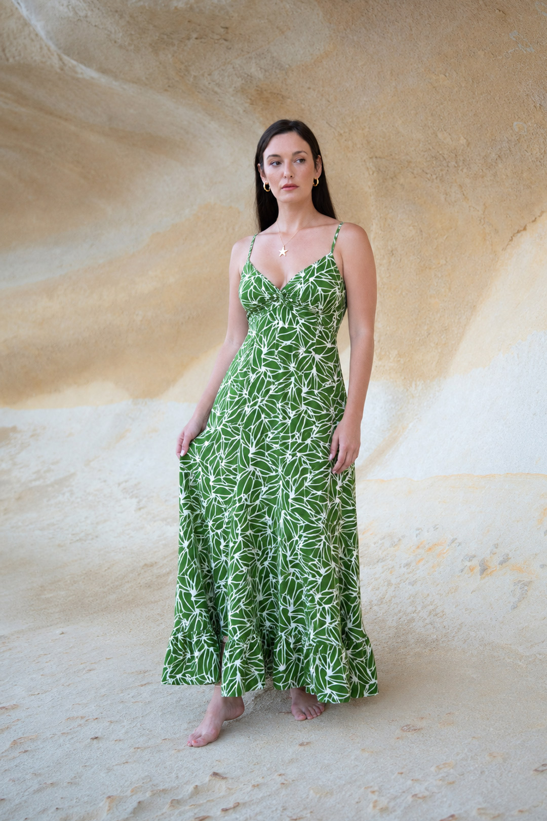 Ficus green knot dress